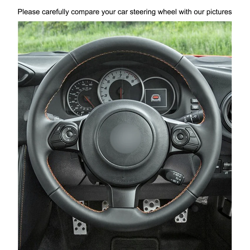 Рука сшитый черный PU искусственная кожа рулевое колесо Крышка для Toyota 86 2016 2017 2018