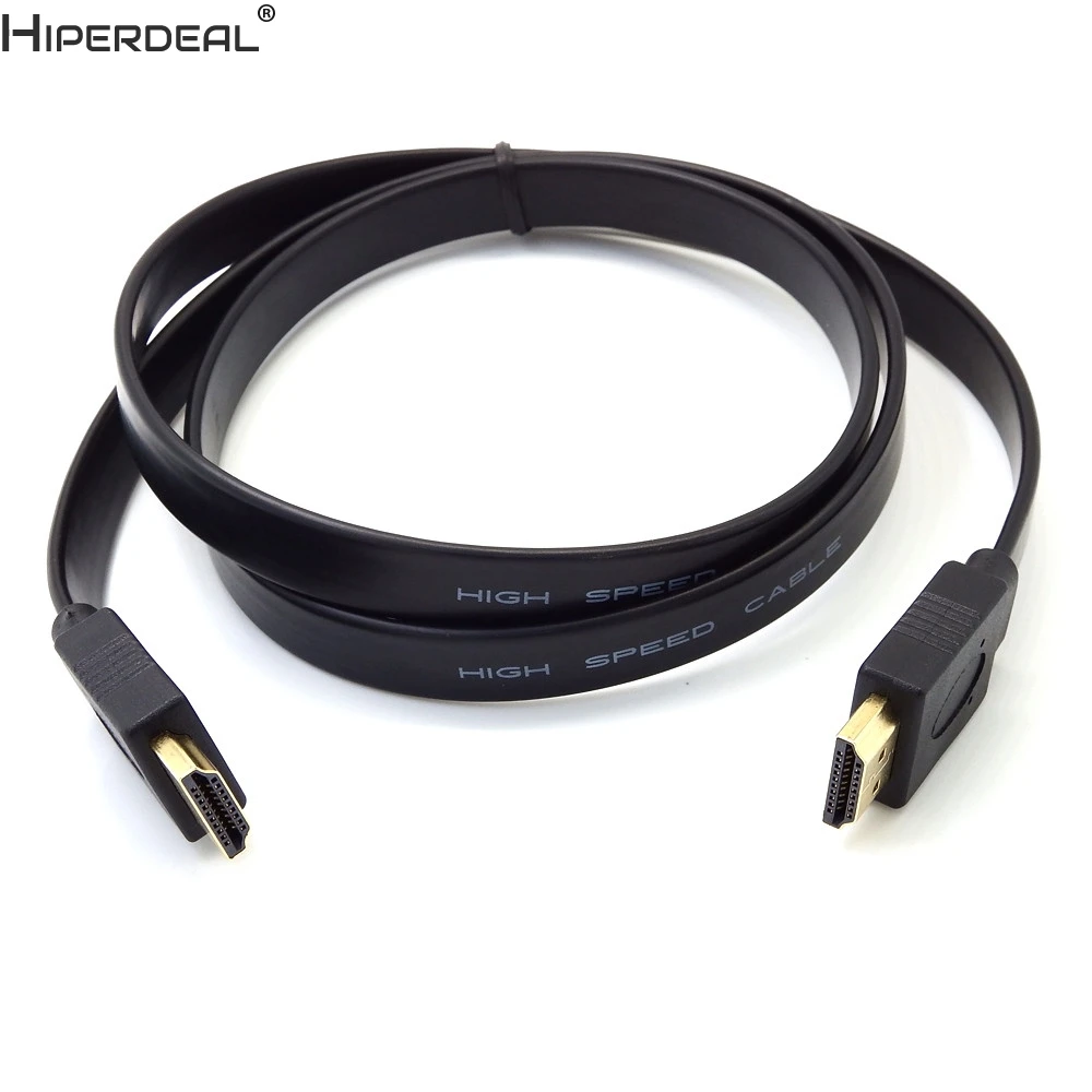 HIPERDEAL Full HD короткий HDMI совместимый штекер к штекеру плоский кабель Шнур для аудио