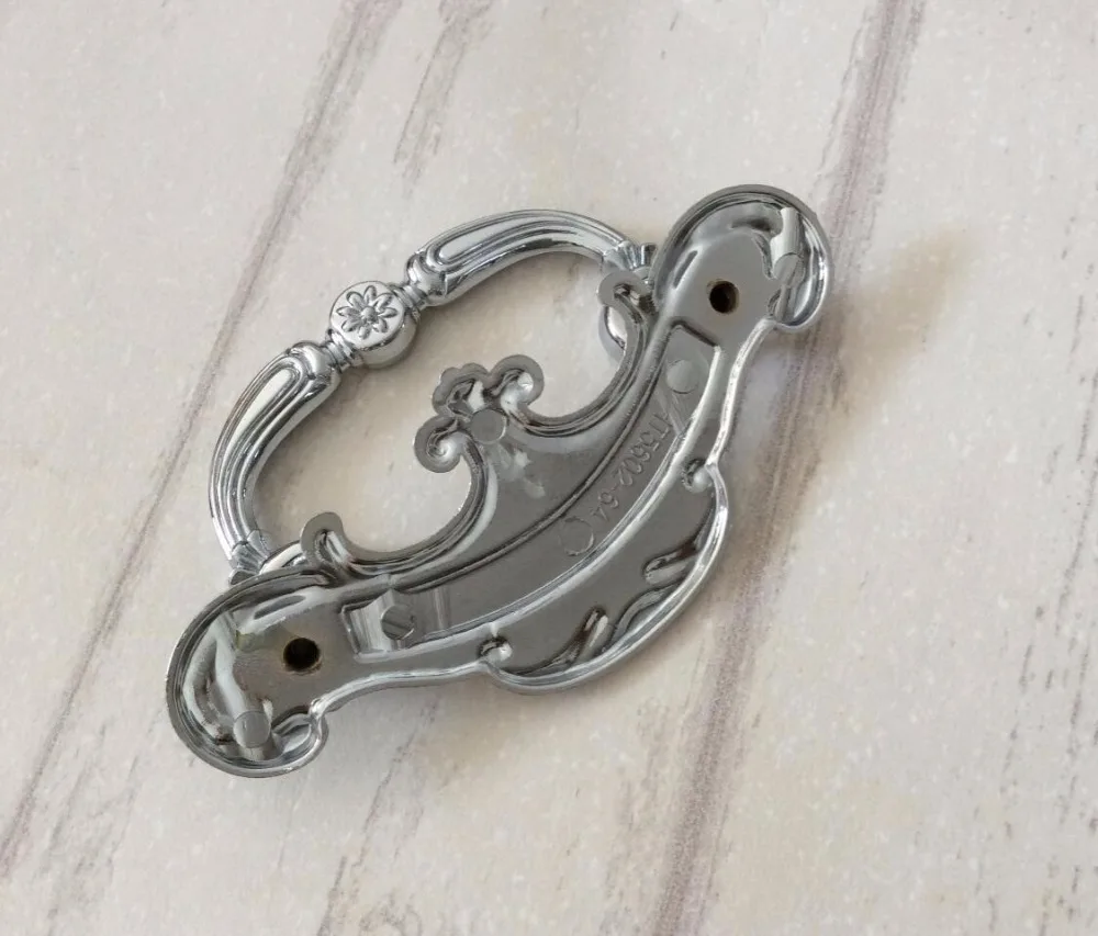 

Silver Chrome drop pull Drawer Dresser Handles / Cottage Klichen Cabinet Pulls handles Knobs Furniture Hardware 64mm