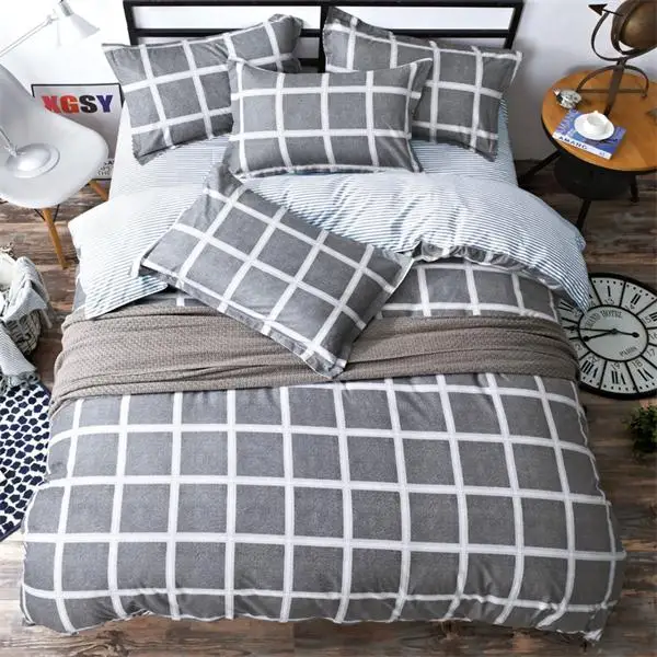 100% из сверхтонкого волокна квадратная сетка зимнее утепленное постельное белье