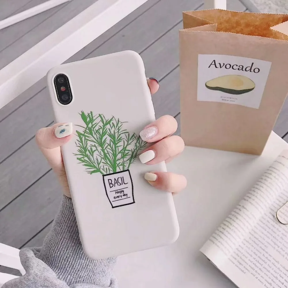Ourpho толстый мягкий чехол из ТПУ для iPhone X XR XS MAX лето новый свежий и простой 6 6s 7 8 plus
