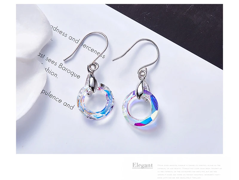 Malanda новые благородные серьги-капли из стерлингового серебра с кристаллами Swarovski, висячие серьги для женщин, роскошные элегантные ювелирные изделия