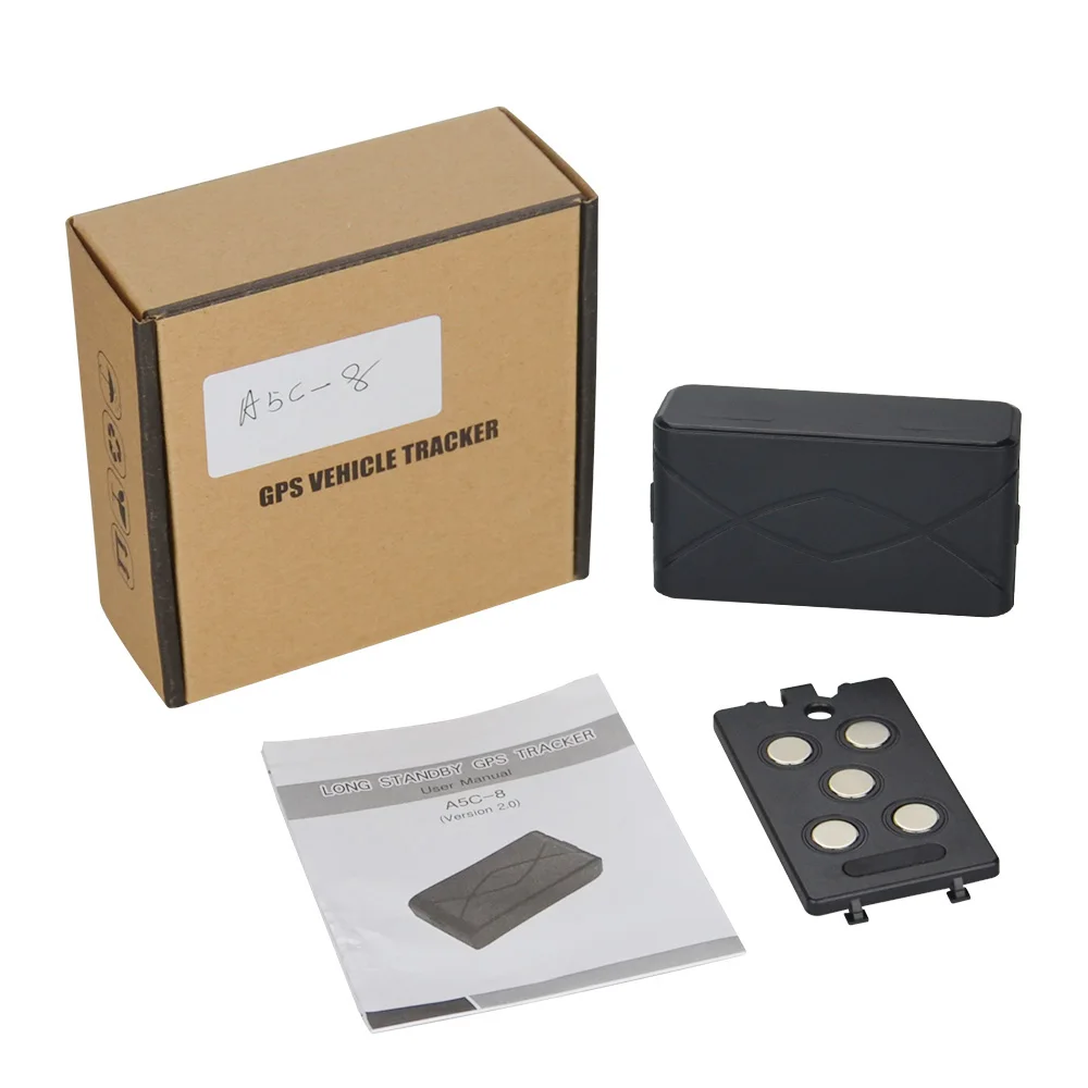 LBS+GPS GPS Vehicle Tracker A5C-8 Car Locator with External Powerful Magnet Battery Long Standby Time | Автомобили и мотоциклы