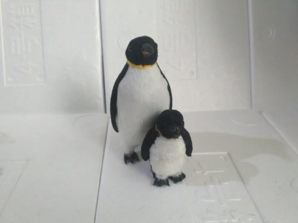 Один большой и один маленький пингвин модель пингвины полиэтилен мех ручной
