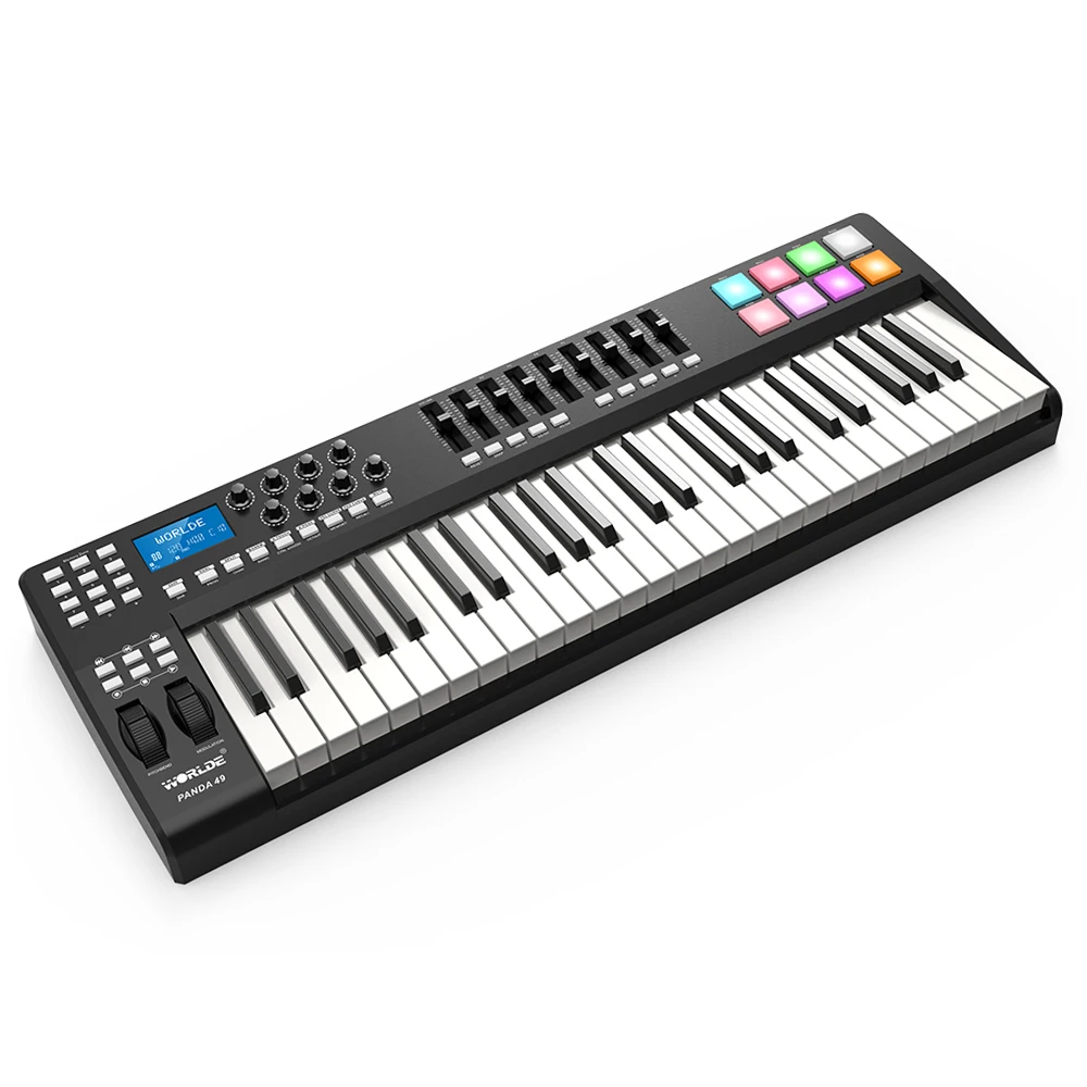 PANDA49 49-клавишная MIDI-клавиатура MIDI-контроль USB-управление ler 8 барабанных колодок с