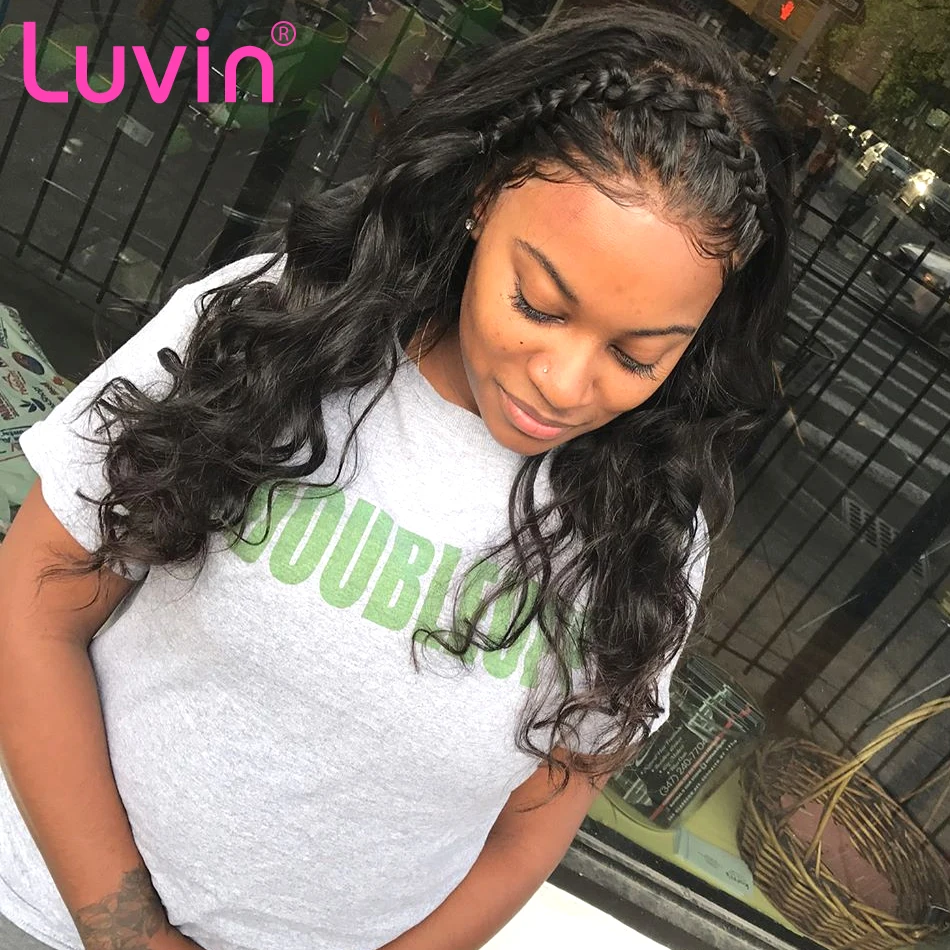Luvin бразильские волосы Remy с кружевной фронтальной застежкой свободная волна