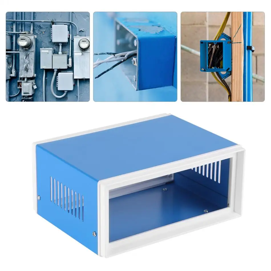 Синий металлический корпус Чехол DIY аксессуары для распределительной коробки - Фото №1