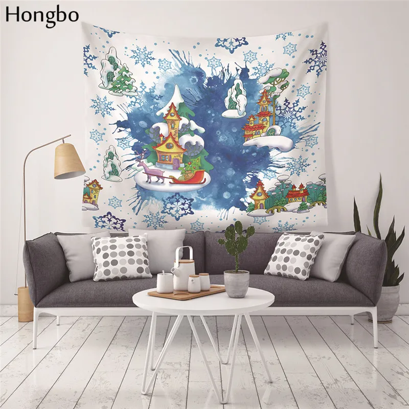 Гобелен Hongbo с принтом снежинок снеговик Санта-Клаус новый год Счастливого