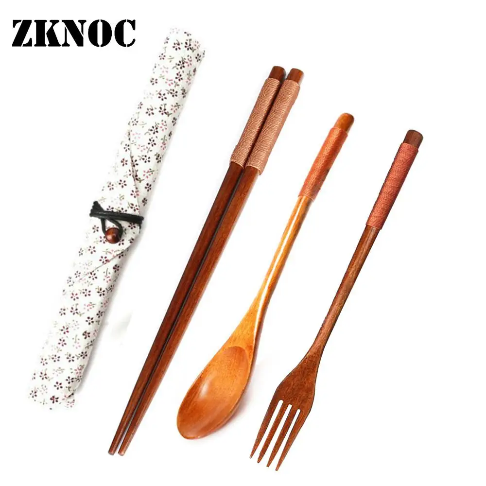 6 шт./компл. портативные деревянные столовые приборы палочки для еды наборы
