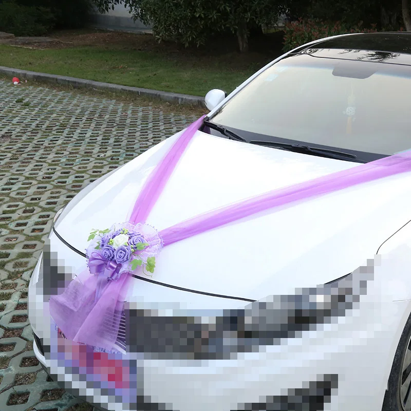 Свадебное украшение для автомобиля искусственные цветы листья наборы шелковых