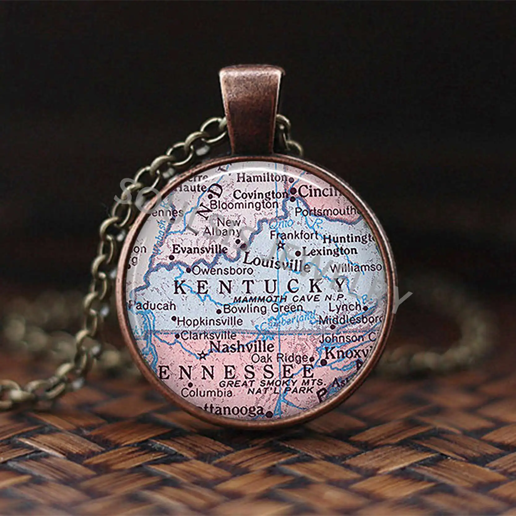New Glass Dome Necklace Map Pendant Jewelry US State of Nebraska Vintage Handmade Cabochon Christmas Gift | Украшения и