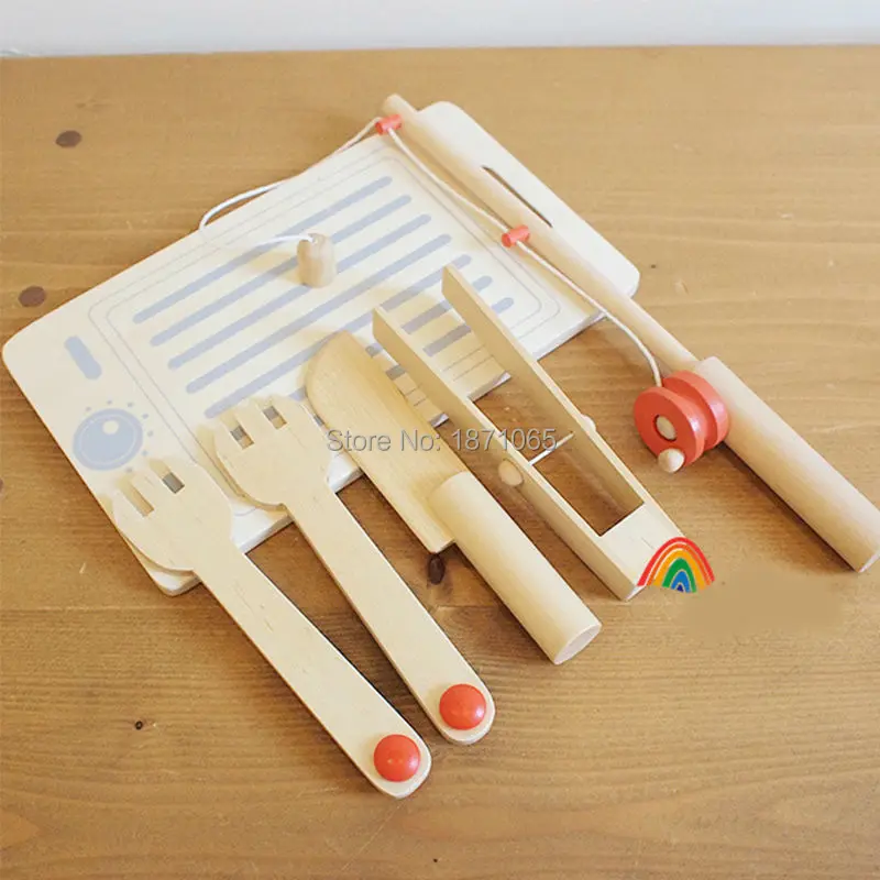 Забавные деревянные игрушки для рыбалки детские готовки рыба магнитная