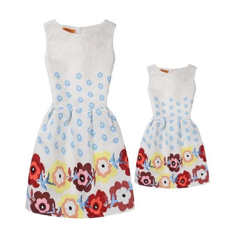 Платье для мамы и дочки семейный вид женское винтажное платье платья одежда меня