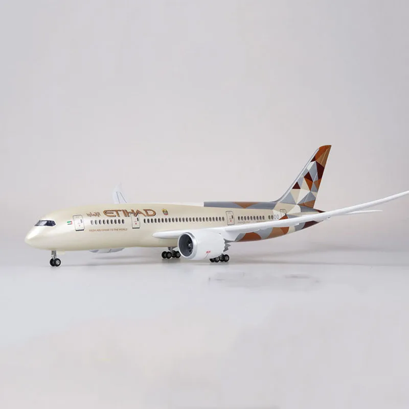 1/130 масштаб 43 см самолет Boeing B787 Dreamliner ETIHAD Модель самолетов W свет и колеса литая