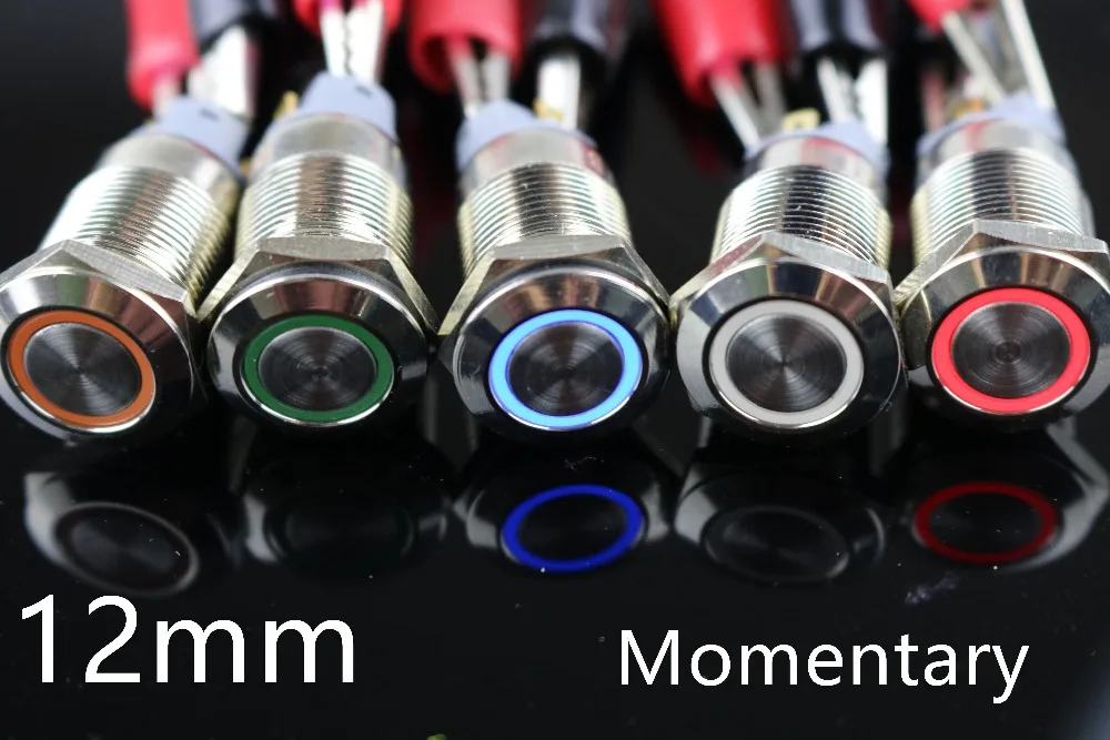 1 шт. 12 мм водонепроницаемый плоский круглый металлический кнопочный