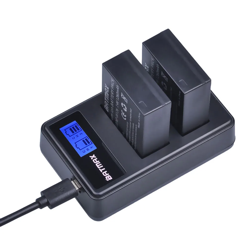Аккумулятор Batmax NP-W126 NPW126 2 шт. зарядное устройство с двумя USB-разъемами и коробка