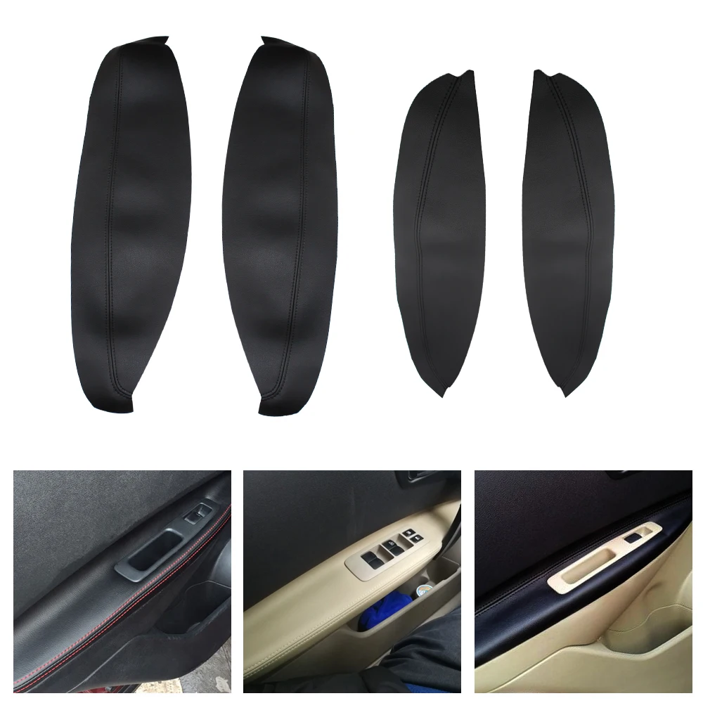 

4pcs Microfiber Leather Door Armrest Protection Cover Surface Side Armrest Panel Cover For Nissan Qashqai J10 2007-2015