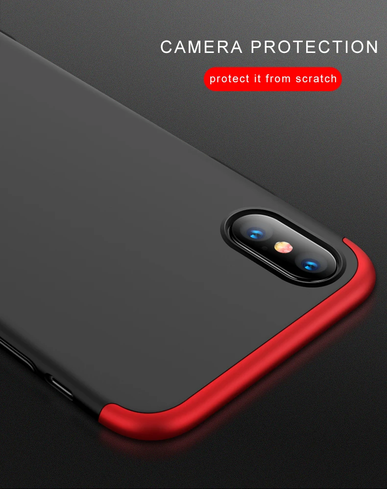 10 шт 360 градусов полное покрытие для iPhone XR X XS Max 8 7 Plus 6 6S SE 5 5S чехол телефона 3 в 1
