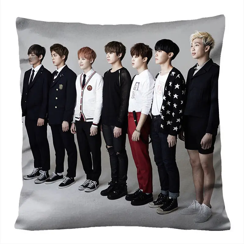BTS 7 Горячая Распродажа Bangtan Boys BTS Чехол на подушку на молнии для свадьбы на заказ BTS Чехол на подушку квадратный Чехол на подушку для спальни - Цвет: BTS 7