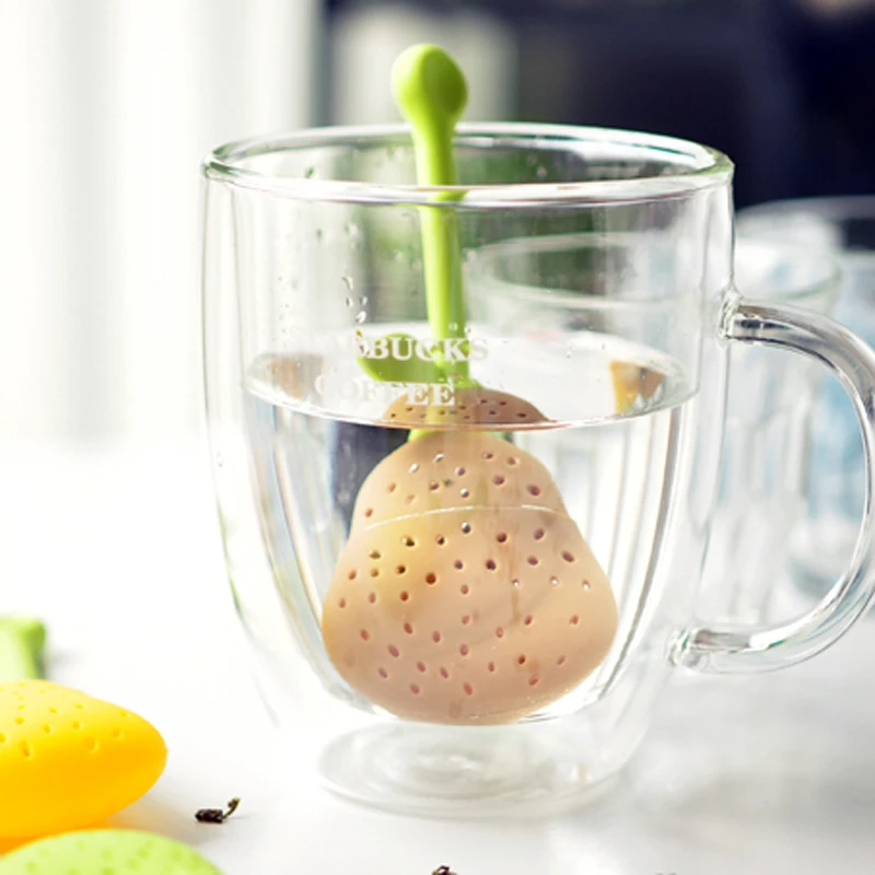 2 шт. Силиконовый ситечко для чая милый груши Форма 4 цвета многоразовый фильтр