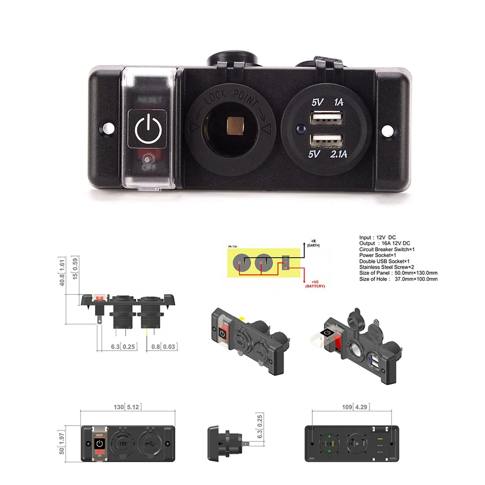 IZTOSS Авто прикуриватели Мощность разъем 12 В водить автомобиль розетка с двойной usb
