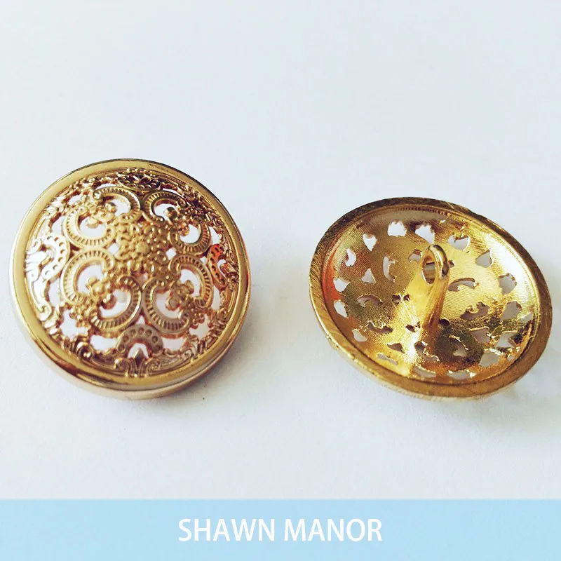 Распродажа 5 шт. золотых винтажных металлических кнопок для шитья костюма