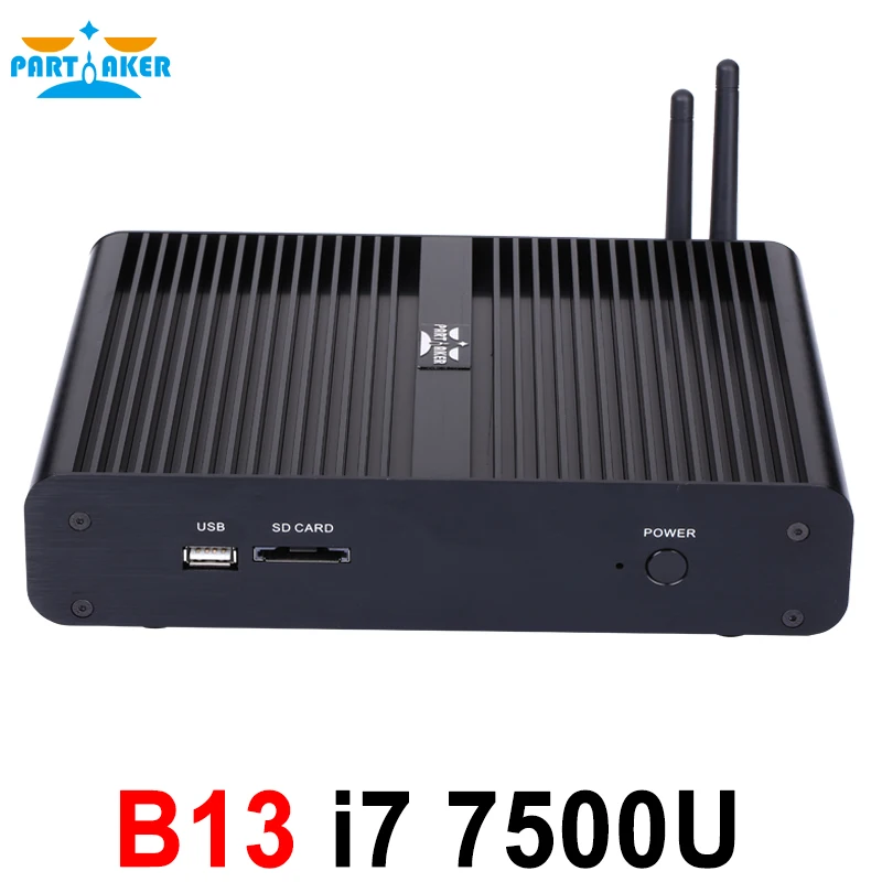 Настольный мини-компьютер без вентилятора Partaker B13 I5 7200U i7 7500U Windows 10 макс. 16 Гб ОЗУ 512