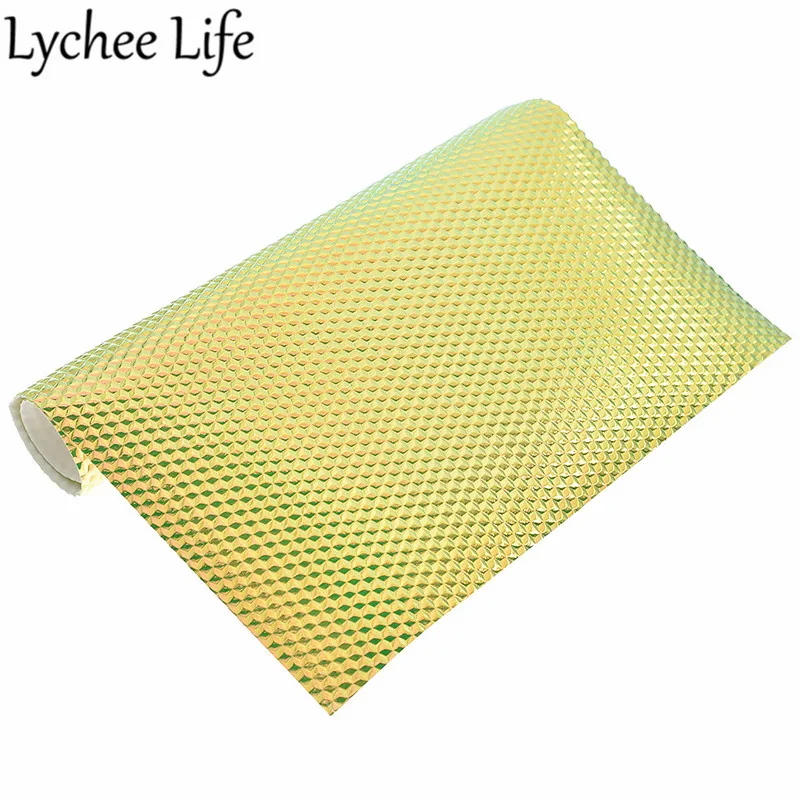 Lychee Life Cube голографическая Синтетическая кожаная ткань A4 29x21 см PU Ткань DIY современная ткань для пошива домашней одежды аксессуары для одежды