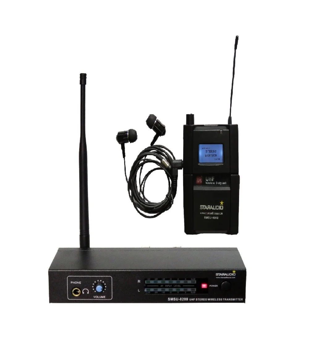 Профессиональный гарнитура UHF микрофон 1CH поясной Беспроводной In Ear стерео