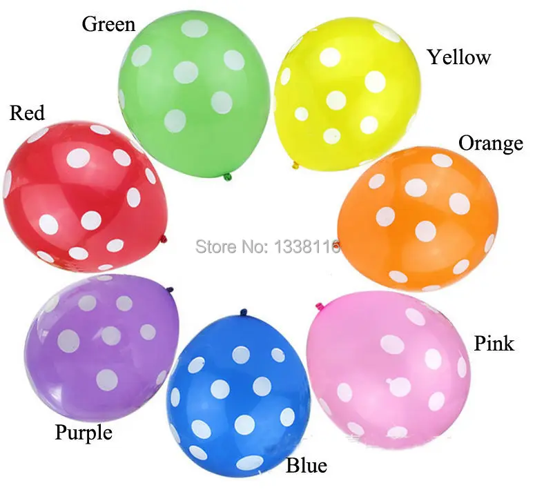 100 шт./лот 12 дюймов 3 2 г воздушные шары в горошек латексные для дня рождения