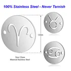 5 шт.лот 100% дисковые соединители из нержавеющей стали с символом зодиака, отполированные соединители для браслетов