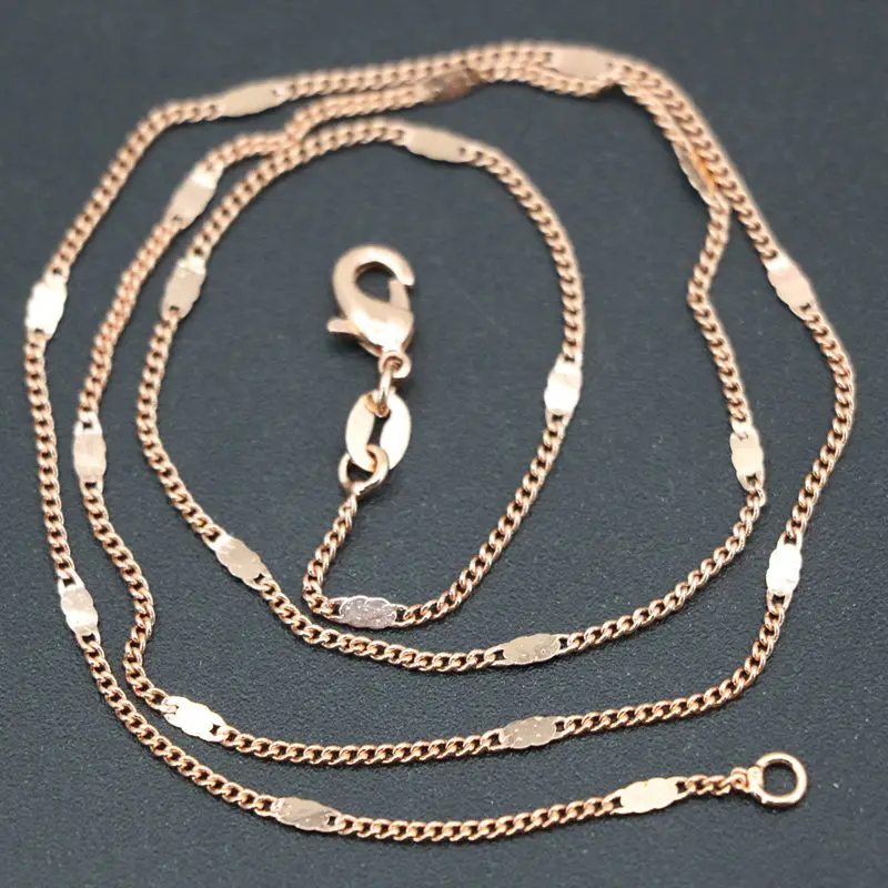 Цепочка Из Нержавеющей Стали ожерелье серебристого и розового золота с медными