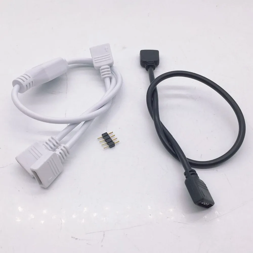 Rgb коннектор белый/черный светодиодный кабель удлинитель 30 см 1 rgb разъем 4pin на 2 3 4