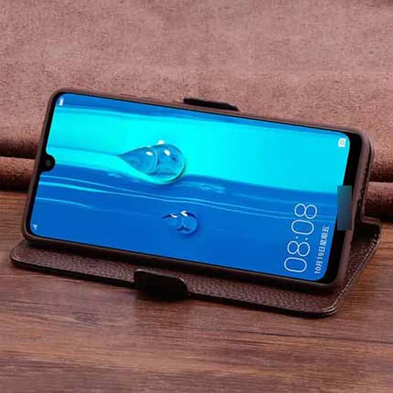 2 шт. Натуральная кожа флип чехол для huawei Y9 2019 задняя крышка 6 5 дюймов Y 9 Обложка Shell
