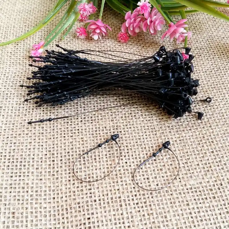 1000pcs/pack 3" 5" 7" black Garment Price Tag Barbs Security Loop snap Lock Plastic Tag Fastener Hang Ties