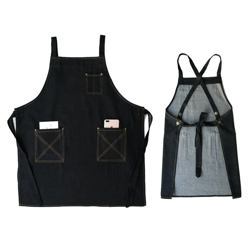 Canvas Apron Outsides BBQ Senior Green Bib Kitchen Cleaning for Women Men Cooking Restaurant Waitress Custom |