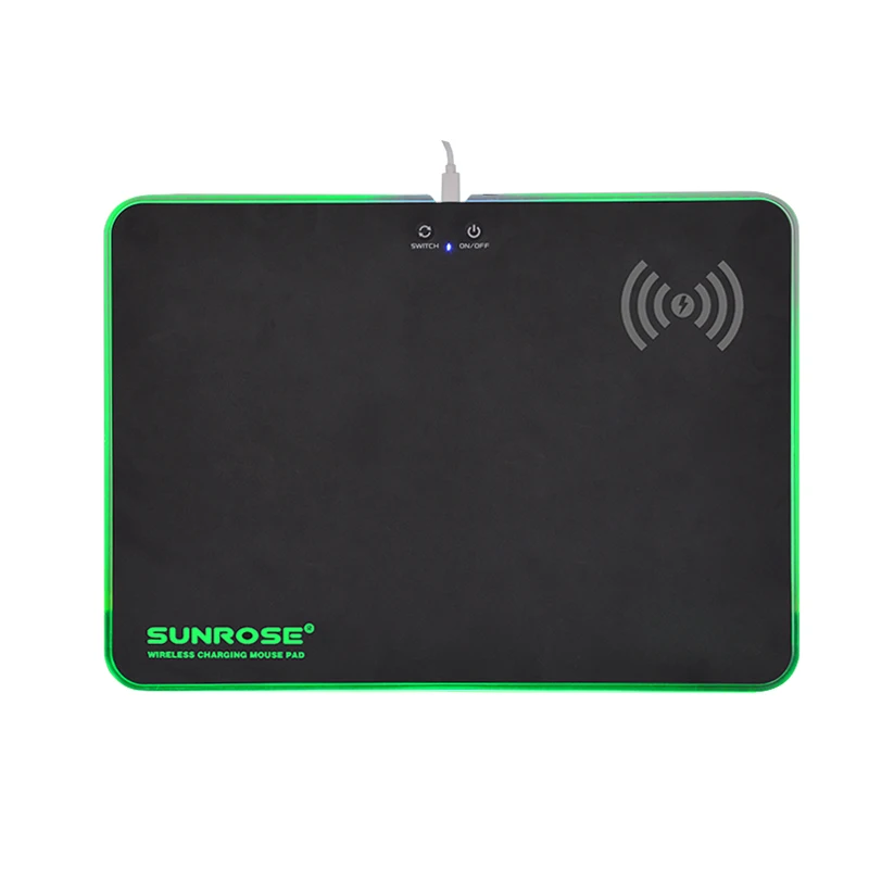 Игровой коврик для мыши SUNROSE с RGB подсветкой твердый ремень фантомного цвета