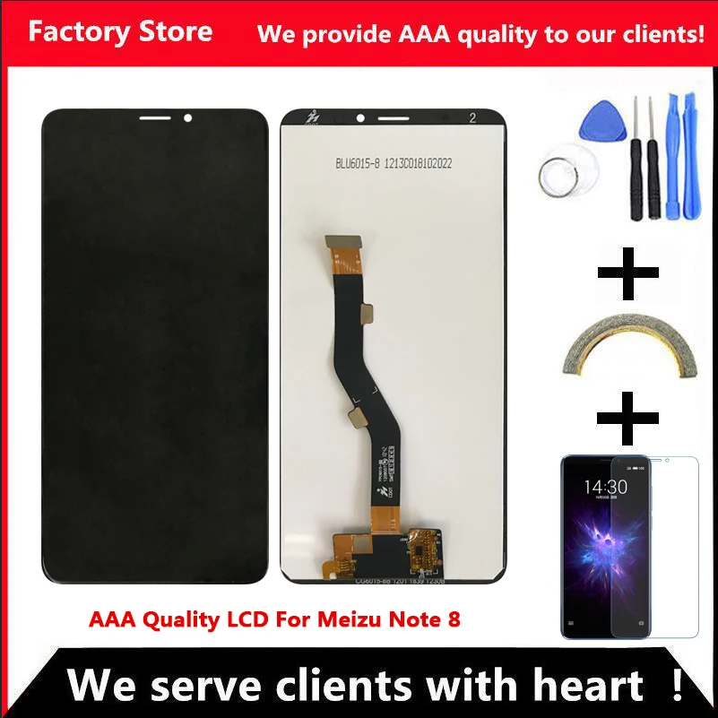 2160*1080 AAA Качество LCD для MEIZU M8 Note Lcd с рамкой экран дисплея 10 Touch|Экраны мобильных