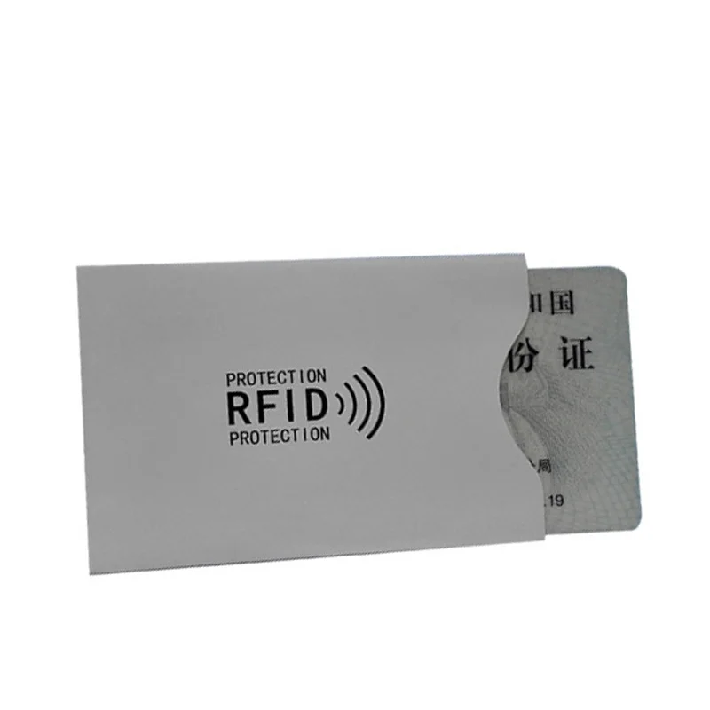 1шт 5шт Алюминиевый Блокирующий Rfid Кошелек для карты банка с чехлом для идентификационного документа Металлический 6*9см on