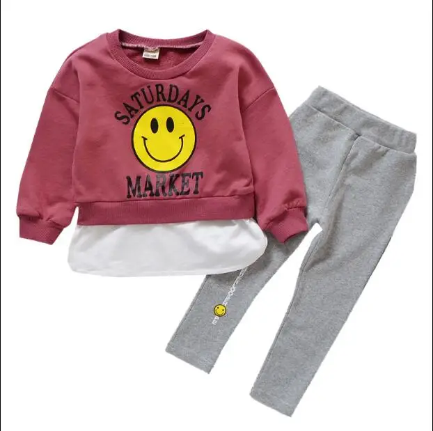 

Children's wear 2018 spring and autumn new Korean version of the long-sleeved sweater suit children's casual two-piece tide
