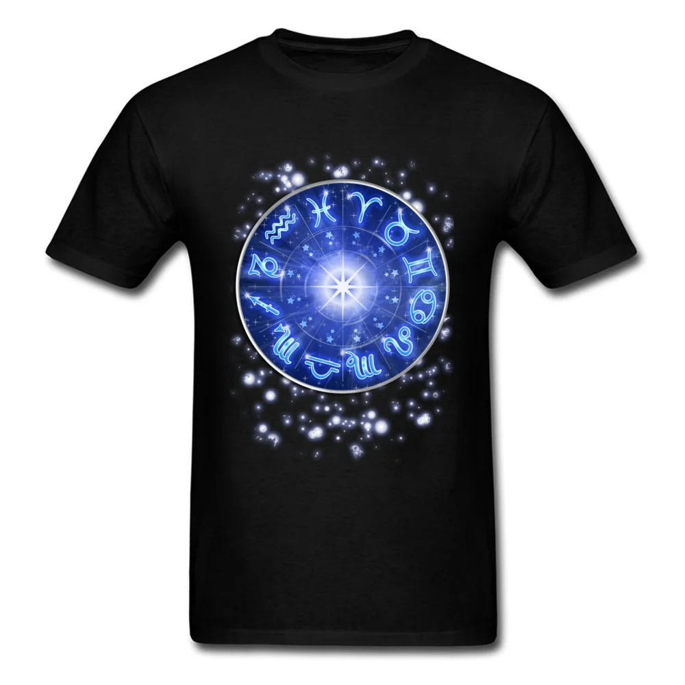 Знак зодиака Синий Galaxy Circle 100% хлопок топы рубашки для мужчин 3D печатных футболки
