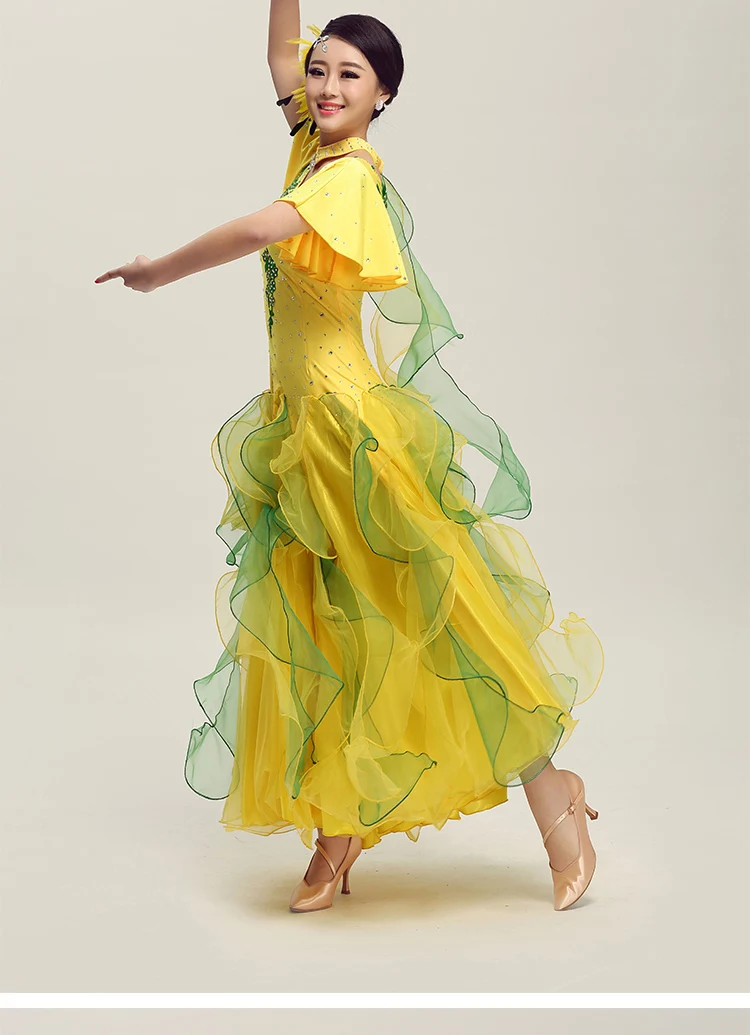 Современные костюмы платье для бальных танцев юбка выступлений танцевальное