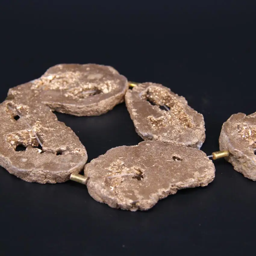 15 5 &quot/нитка светильник золото титан кварц Жеода друг за плиты в произвольной