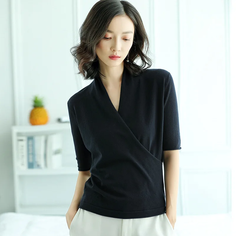 

womens top Lady Cotton long sleeve O-neck top woman tshirt all match Basic t-shirt black gray white color woman tshirt bts