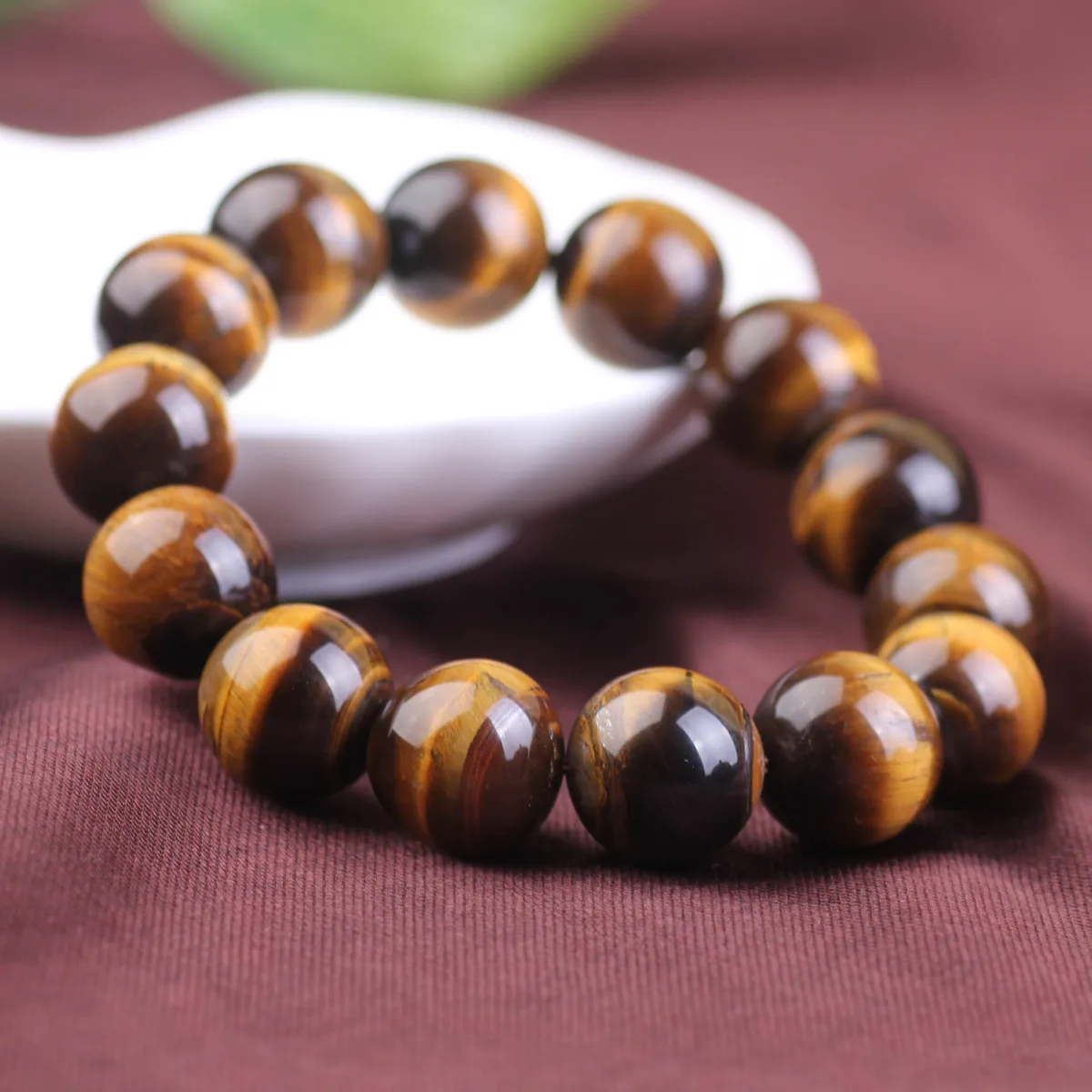 Браслеты из натурального желтого тигрового глаза с круглыми бусинами браслеты Pi