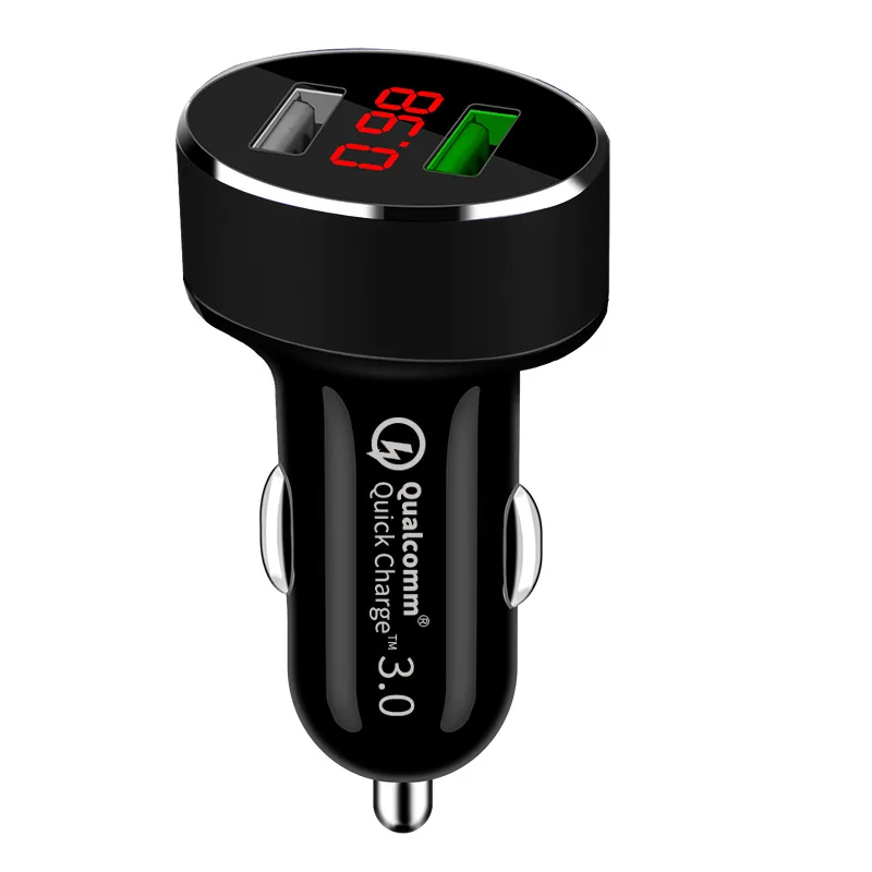 Автомобильное зарядное устройство QC 3 0 с двумя Usb портами универсальное