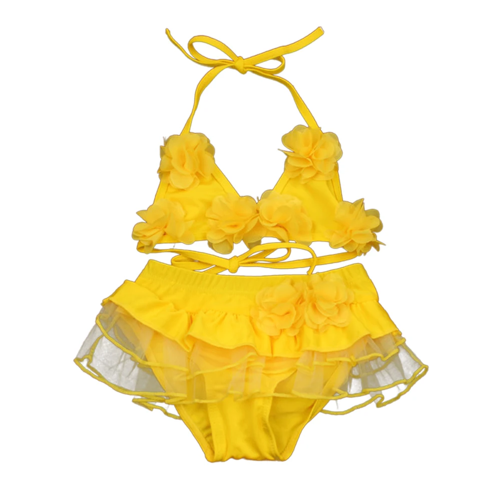 Летний купальный костюм для девочек Модный кружевной танкини комплект бикини