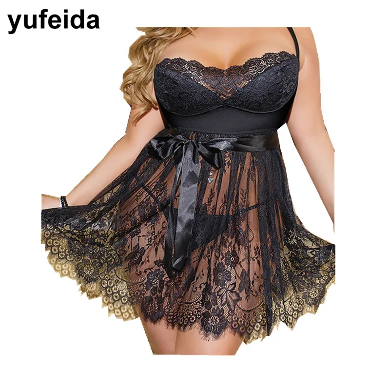 2 шт. женское эротическое Кукольное мини платье + набор стрингов сексуальное
