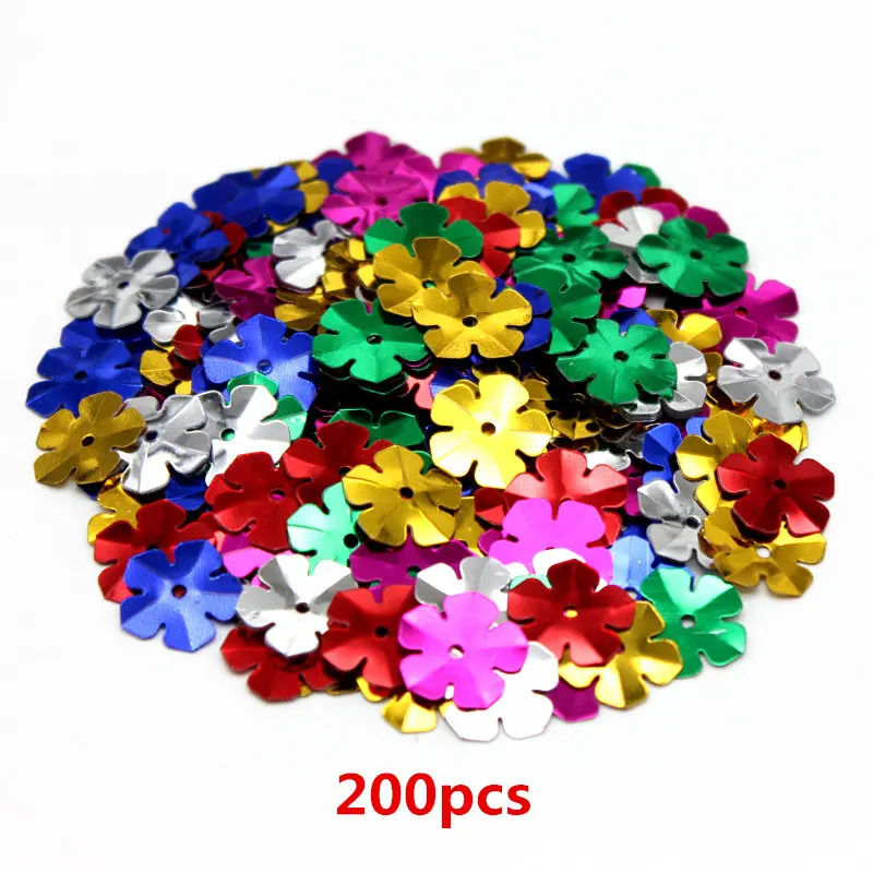 Z-200pcs 16 различных форм пайеток, разноцветные пайетки для шитья, рукоделие, детская одежда, аксессуары для шляп, сумок, 50-500 шт. на выбор - Цвет: Z-200pcs