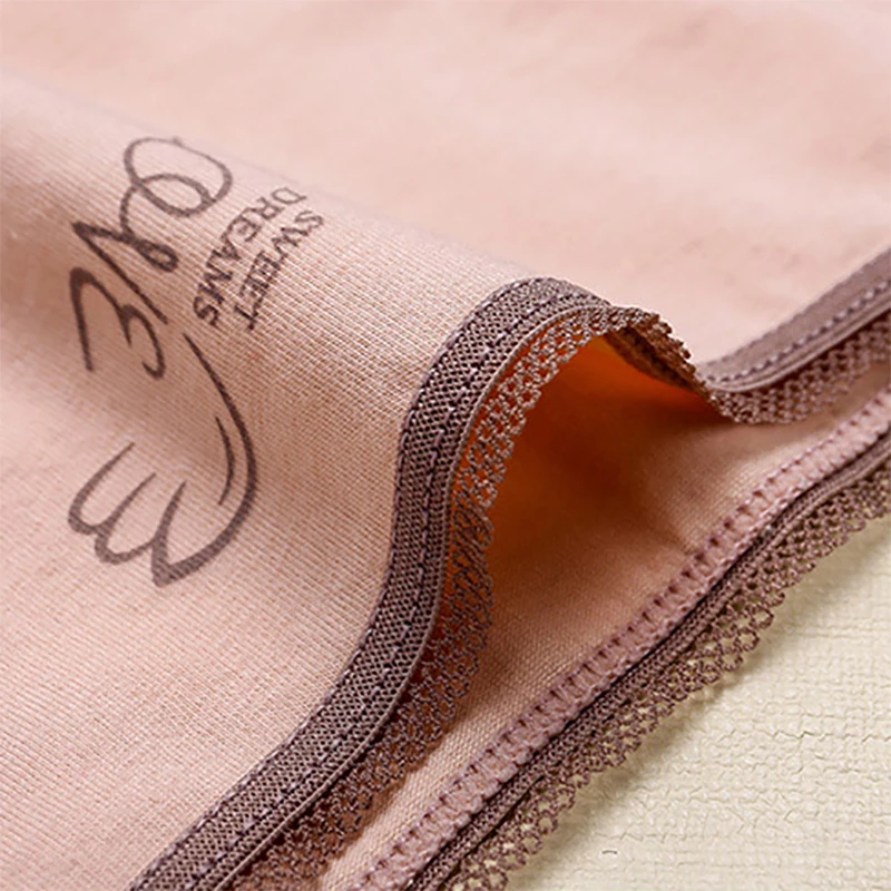 5 шт./лот женское хлопковое нижнее белье бант средней талии трусики